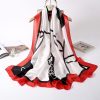Chic Gainsboro White Printed Silk Scarf - Drape Pakistan