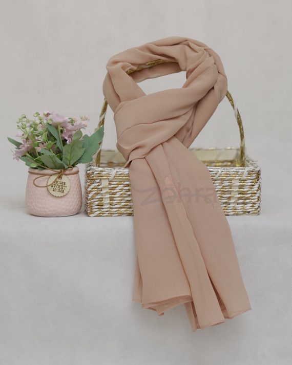 Graceful Georgette Chiffon Cinereous Rose Hijab - Drape Pakistan