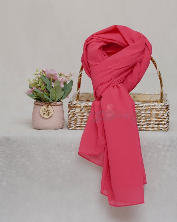 Chic Georgette Chiffon Deep Rose Hijab - Drape Pakistan