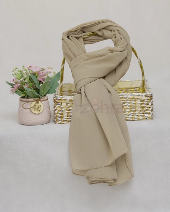 Majestic Georgette Chiffon Grey Olive Hijab - Drape Pakistan