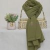 Majestic Georgette Chiffon Hemlock green Hijab - Drape Pakistan