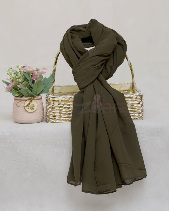 Exclusive Georgette Chiffon Lisbon Brown Hijab - Drape Pakistan