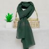 Graceful Georgette Chiffon Lunar Green Hijab - Drape Pakistan