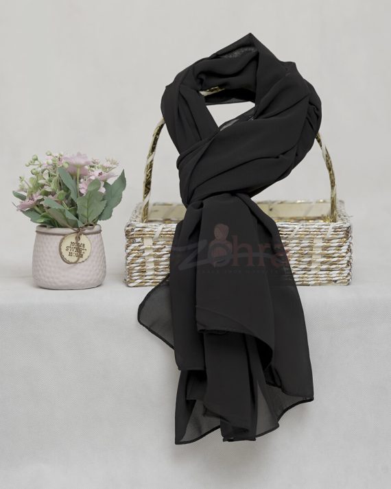 Classic Georgette Chiffon Midnight Moss Hijab - Drape Pakistan