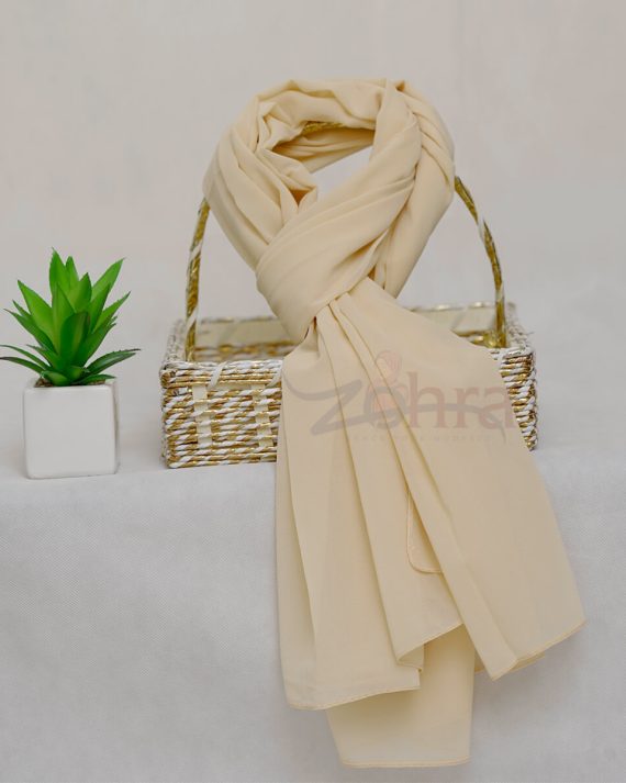 Classic Georgette Chiffon Sorrell Brown Hijab - Drape Pakistan