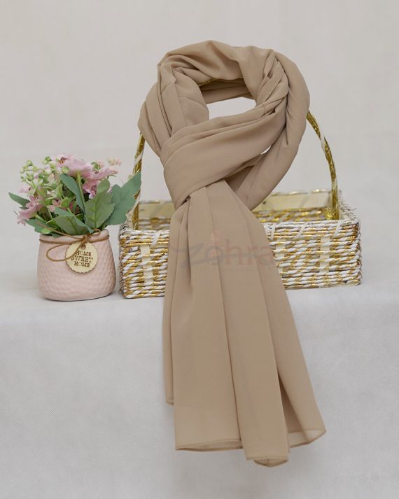 Radiant Georgette Chiffon Warm Grey Hijab - Drape Pakistan