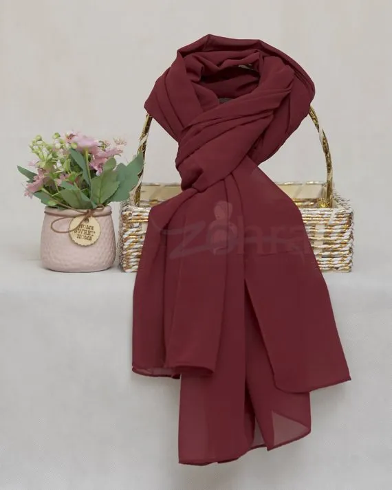 Opulent Georgette Chiffon Wine Berry Hijab - Drape Pakistan