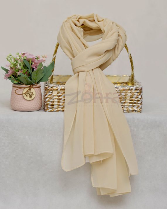 Graceful Georgette Chiffon Yellow Dust Hijab - Drape Pakistan