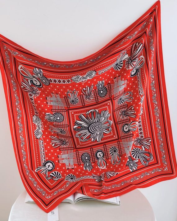 Timeless Ginshu Red Head Scarf - Drape Pakistan