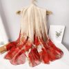 Luxury Grain Brown Printed Chiffon Scarf - Drape Pakistan