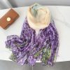 Majestic Grape Purple Printed Chiffon Scarf - Drape Pakistan