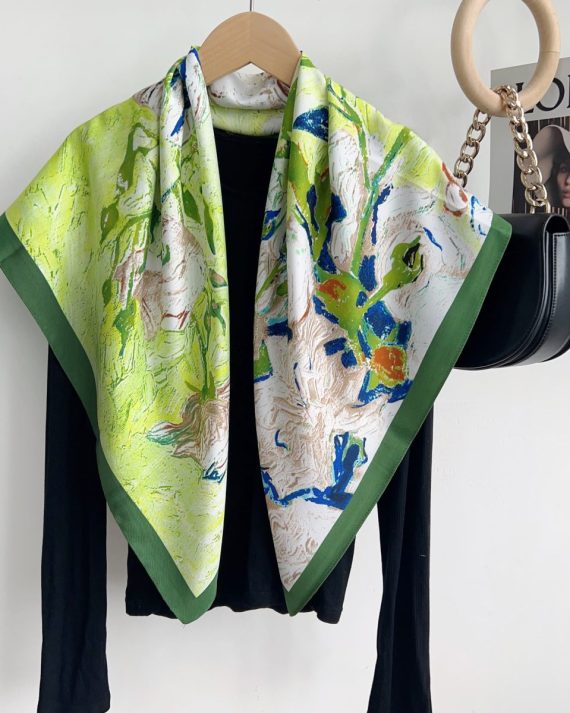 Sophisticated Green Fays Head Scarf - Drape Pakistan