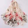 Opulent Greeny White Printed Silk Scarf - Drape Pakistan