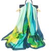 Chic Greenish Blue Printed Silk Scarf - Drape Pakistan