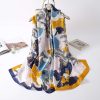 Sophisticated Grey Cloud Printed Silk Scarf - Drape Pakistan