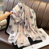 Elegant Grey Morn Printed Silk Scarf - Drape Pakistan