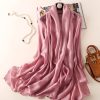 Signature Greyish Pink Classic Silk Scarf - Drape Pakistan