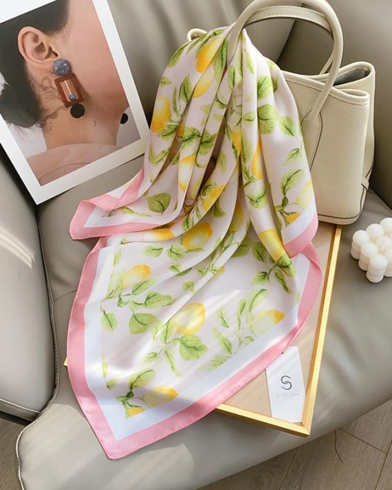 Radiant Guana White Satin Hair Scarf - Drape Pakistan