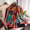 Opulent Jellyfish Red Printed Silk Scarf - Drape Pakistan