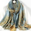 Premium Jungle Mist Printed Silk Scarf - Drape Pakistan