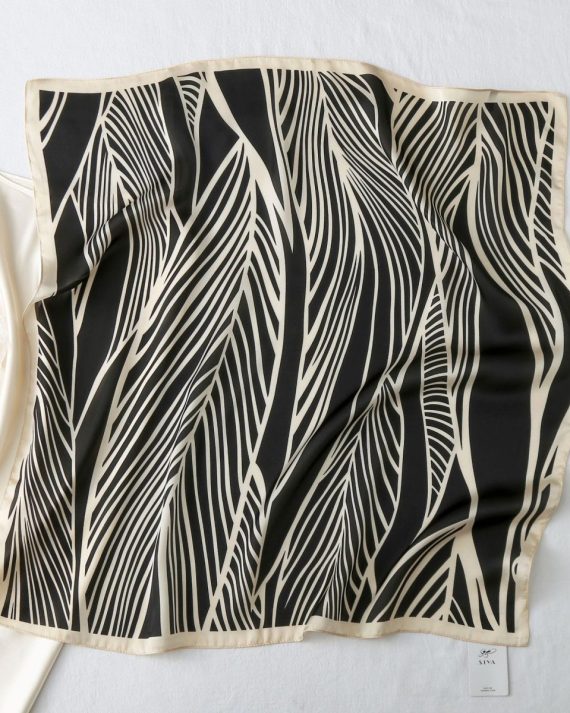 Exclusive Kangaroo Black Satin Hair Scarf - Drape Pakistan