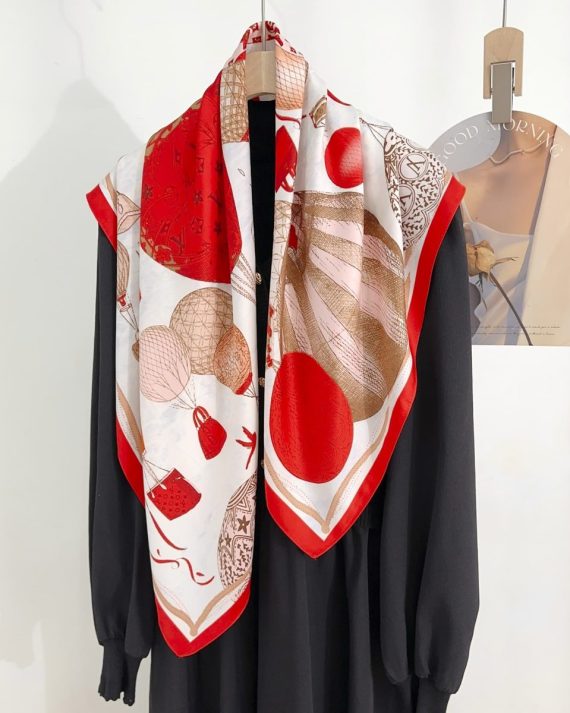 Luxe Lifeguard Red Head Scarf - Drape Pakistan