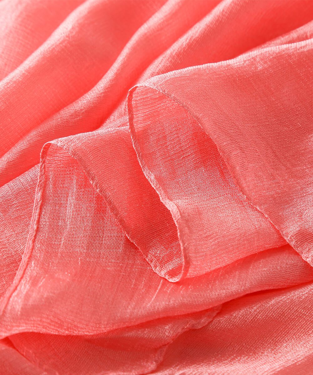 Exquisite Light Carmine Pink Classic Silk Scarf - fabric close-up