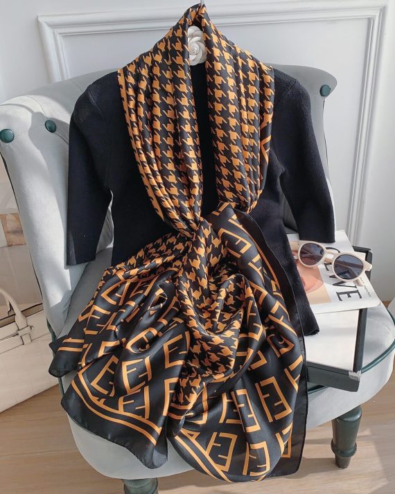 Premium Limed Spruce Printed Silk Scarf - Drape Pakistan