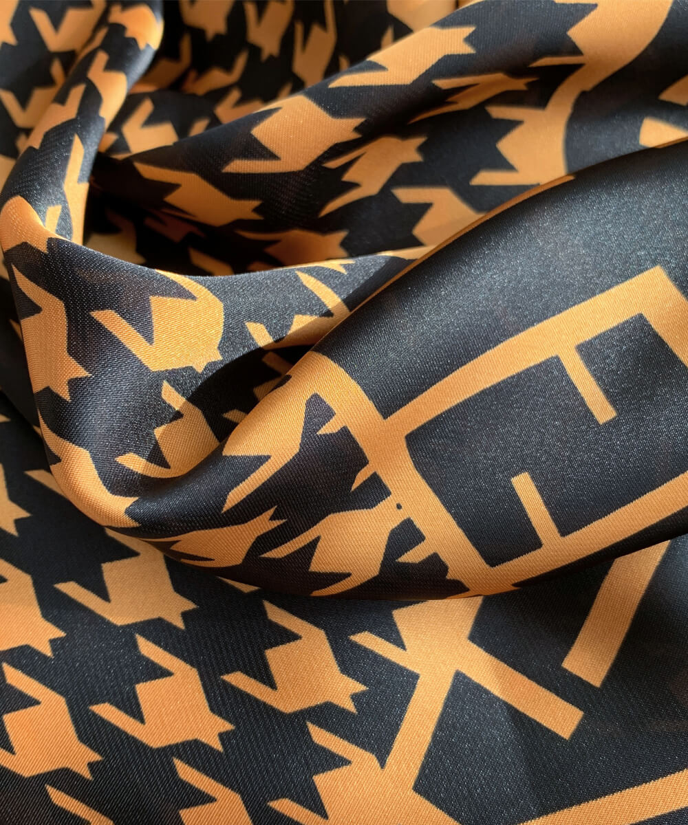 Premium Limed Spruce Printed Silk Scarf - fabric close-up
