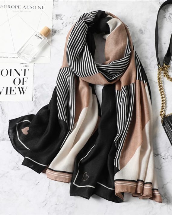 Signature Linen Fantasy Printed Cotton Scarf - Drape Pakistan