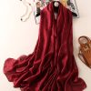 Chic Maroon Oak Classic Silk Scarf - Drape Pakistan