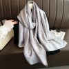 Timeless Martini Silver Plain Satin Silk Scarf - Drape Pakistan