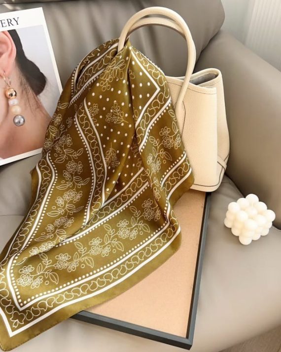 Radiant Medium Brown Satin Hair Scarf - Drape Pakistan