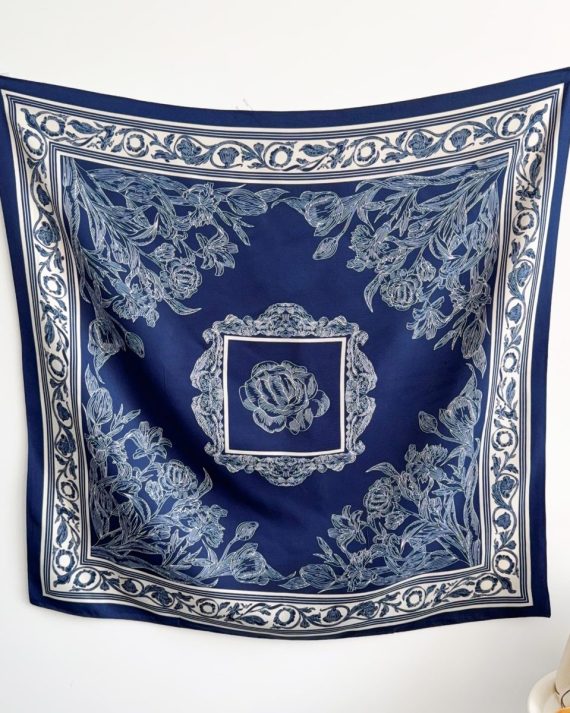 Opulent Nautical Blue Head Scarf - Drape Pakistan