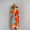 Luxury Orange Pinch Silk Cape Shawl - Drape Pakistan