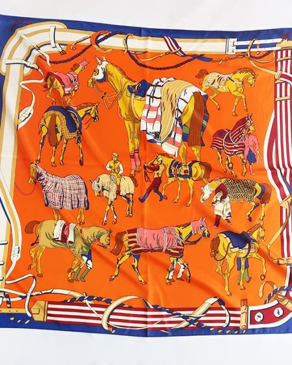 Chic Orange Tiger Head Scarf - Drape Pakistan