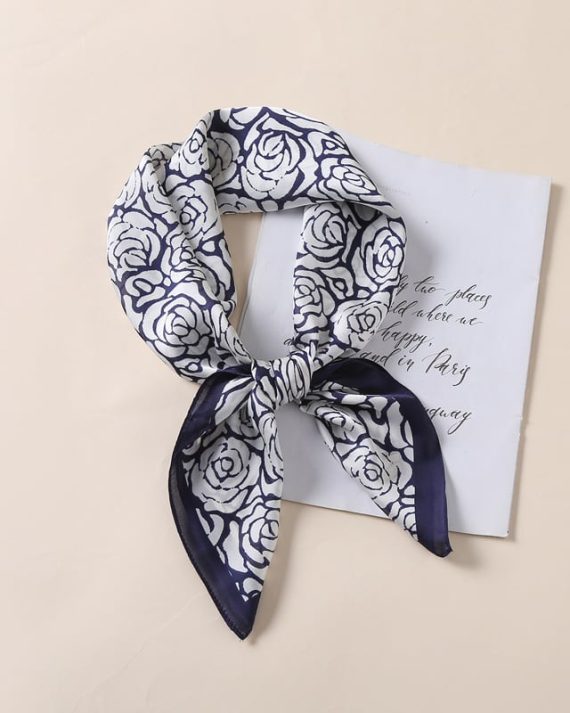 Timeless Oslo Blue Satin Hair Scarf - Drape Pakistan