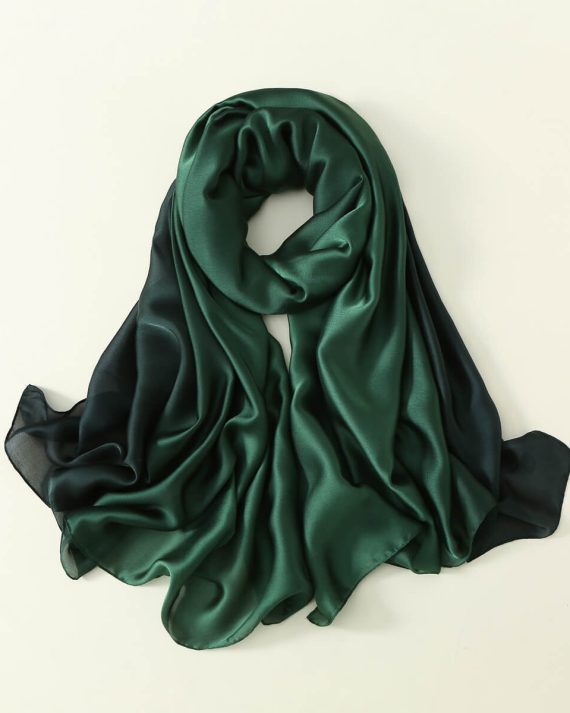 Radiant Outer Space Green Printed Silk Scarf - Drape Pakistan