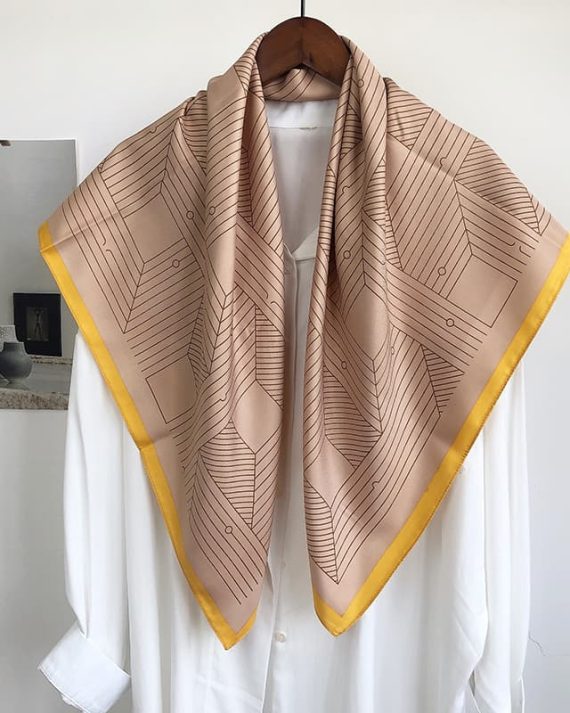 Graceful Peach Magnitude Head Scarf - Drape Pakistan