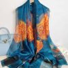 Opulent Peacock Blue Printed Chiffon Scarf - Drape Pakistan