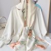 Signature Pearl White Printed Silk Scarf - Drape Pakistan