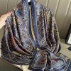 Sophisticated Deep Coffee Printed Silk Scarf - Drape Pakistan