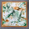 Timeless Pine Orange Square Scarf 130x130 - Drape Pakistan