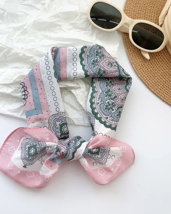 Opulent Pink Cavern Pure Cotton Bandana - Drape Pakistan
