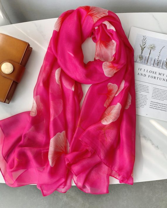 Signature Pink Piano Printed Chiffon Scarf - Drape Pakistan