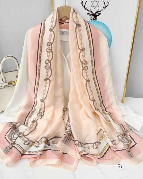 Timeless Pinkham Printed Silk Scarf - Drape Pakistan