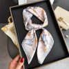 Opulent Pinkish Creme Satin Hair Scarf - Drape Pakistan