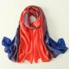 Signature Pinkish Orange Printed Silk Scarf - Drape Pakistan