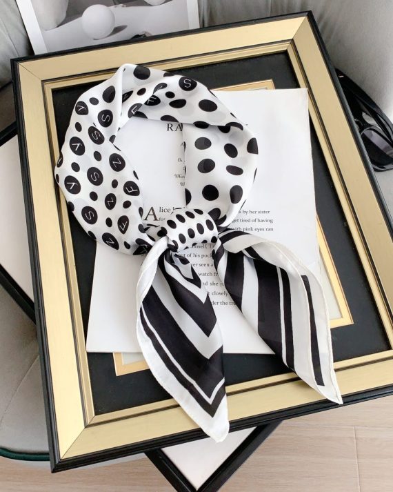 Opulent Porcelain White Satin Hair Scarf - Drape Pakistan