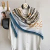 Graceful Rosy Blue Square Scarf 130x130 - Drape Pakistan
